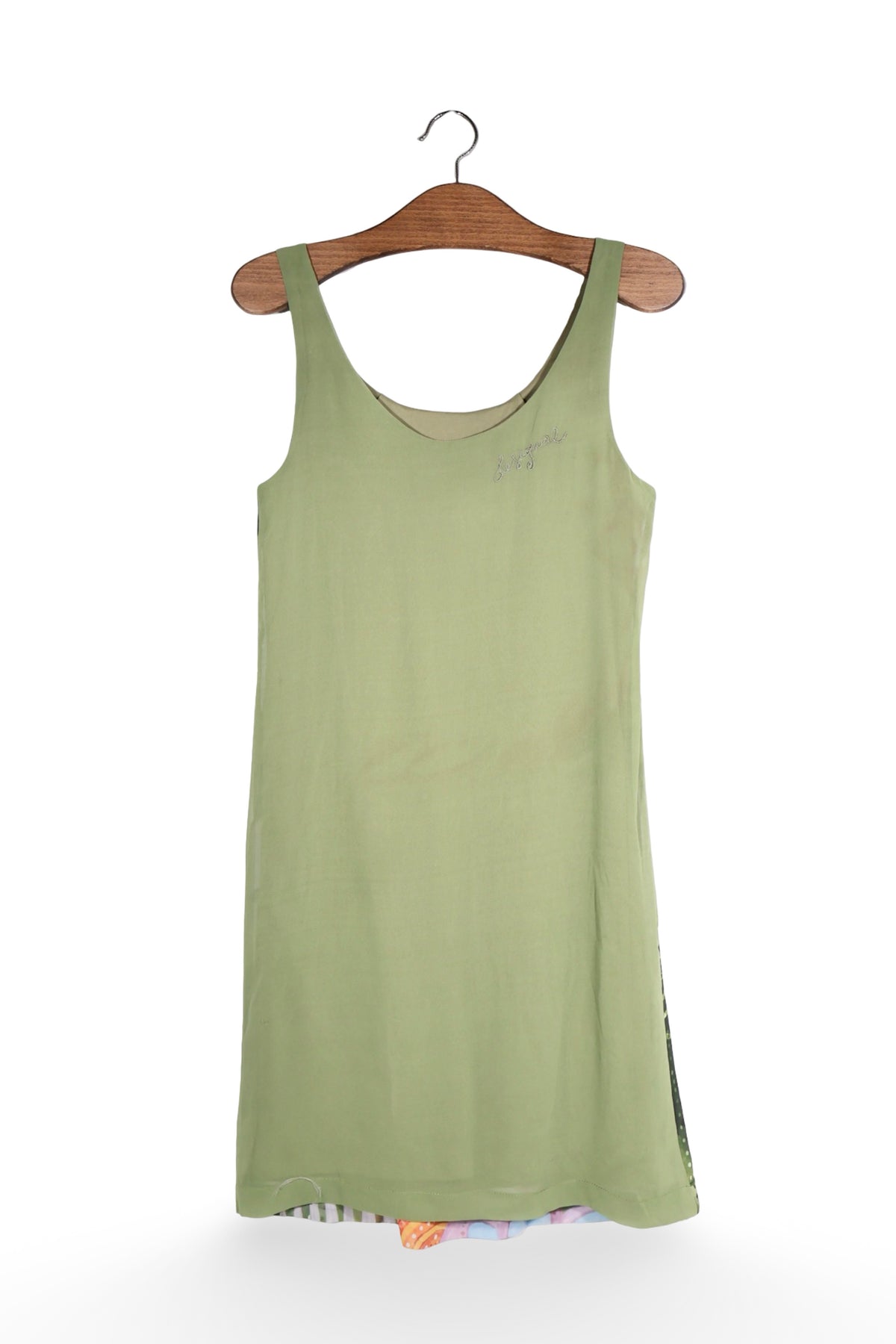 Rochie - Desigual verde cu imprimeu floral si croială lejeră – S – Femei - spate