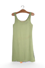 Rochie - Desigual verde cu imprimeu floral si croială lejeră – S – Femei - spate