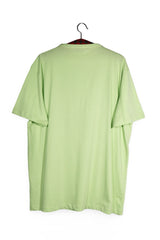 Tricou - Alte Branduri verde deschis din bumbac cu platcă scurtă cu nasturi – M – Bărbați - spate