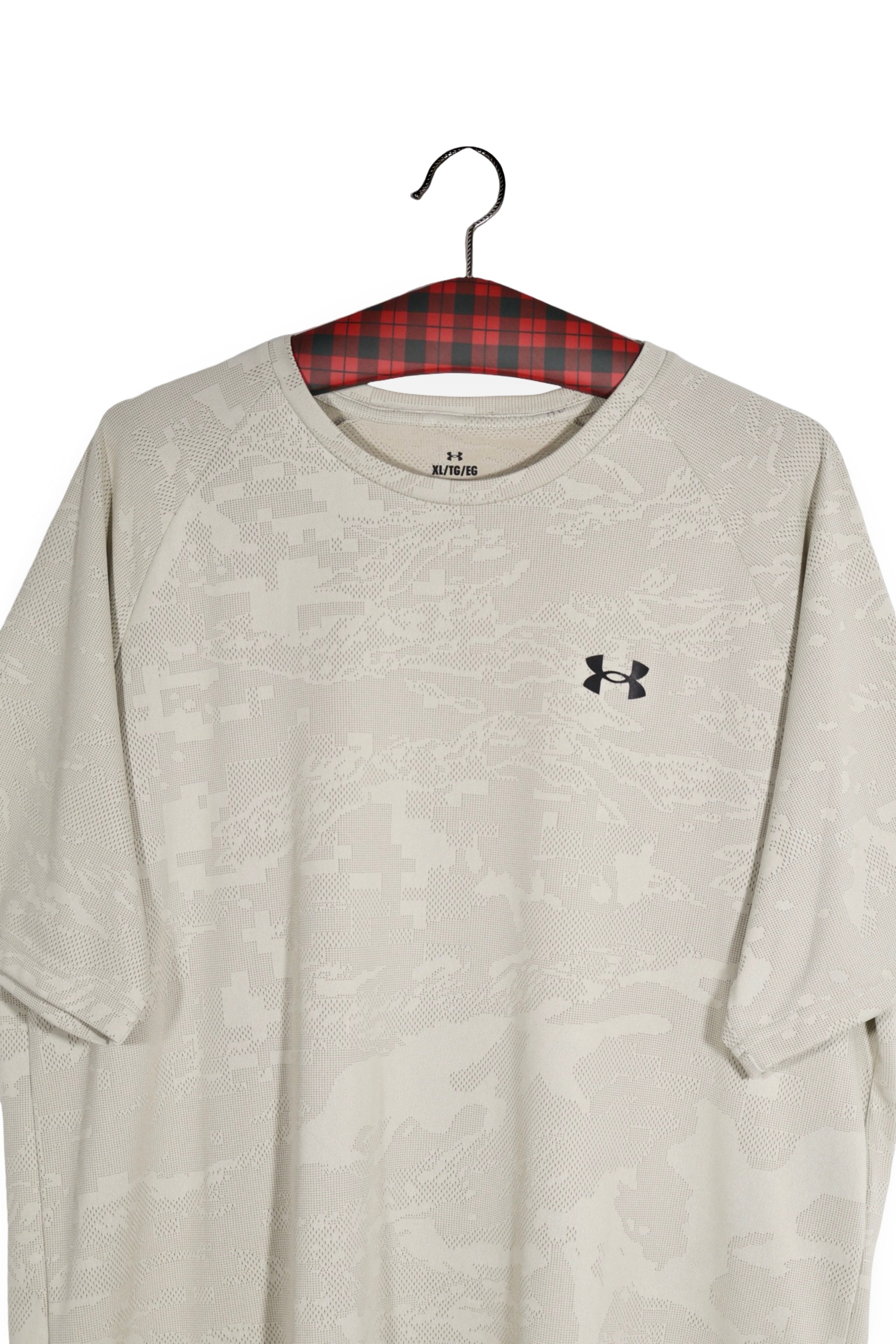 Tricou - Under Armour bej din poliester jacard cu croială lejeră – XL – Bărbați - detaliu