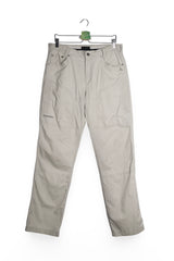 Pantaloni - Schoffel bej-gri din bumbac cu croială dreaptă și buzunare multiple – M – Bărbați