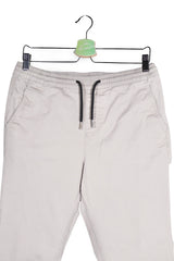 Pantaloni - JACK&JONES gri deschis din bumbac cu croială jogger – M – Bărbați - detaliu