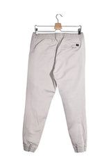 Pantaloni - JACK&JONES gri deschis din bumbac cu croială jogger – M – Bărbați - spate