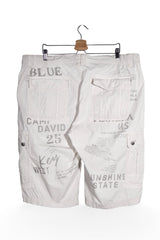 Pantaloni 2/3 - Camp David alb fildes din bumbac cu imprimeu grafic all-over – 3XL – Bărbați - spate