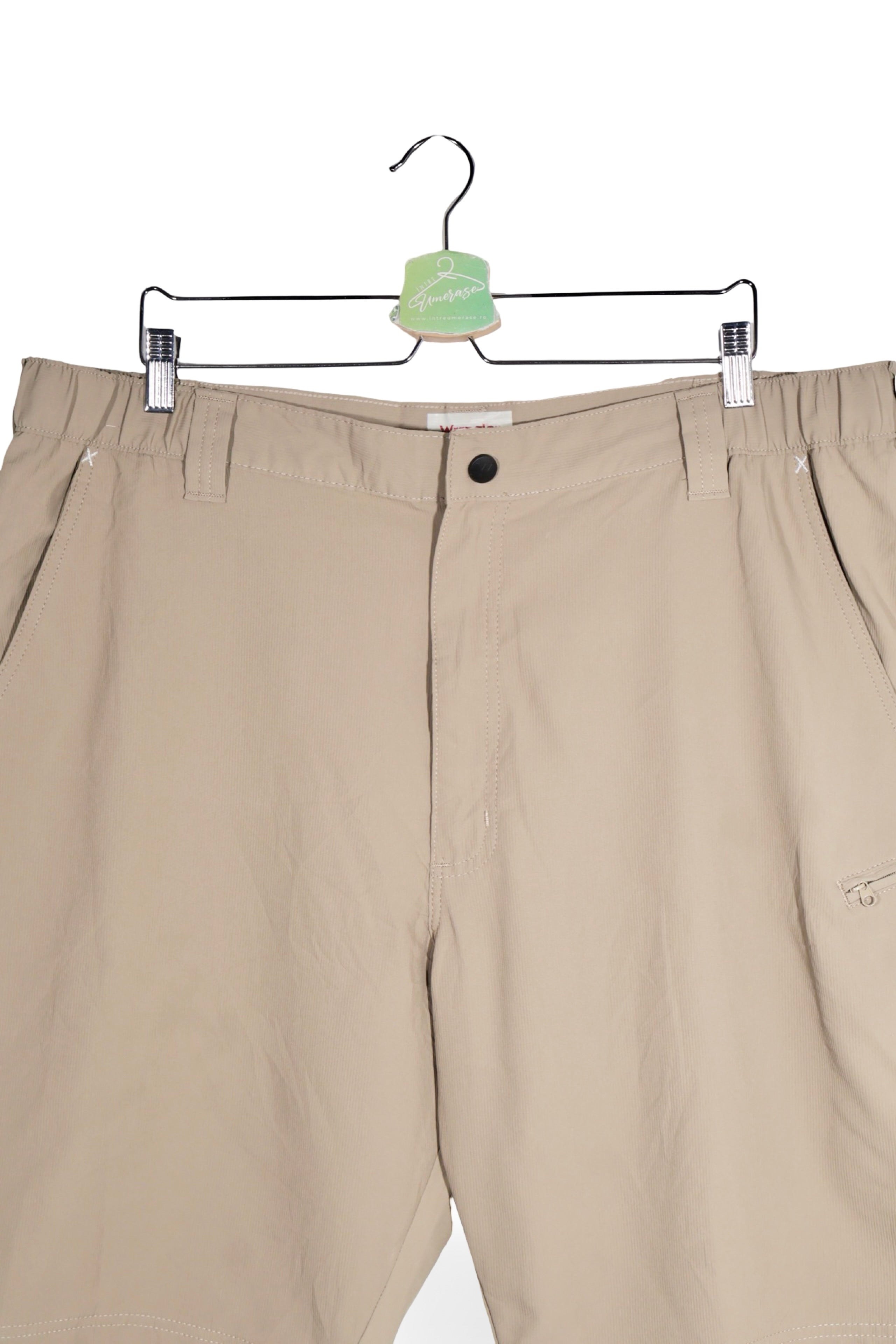 Pantaloni scurți - Wrangler bej din poliester cu croială relaxată – L – Bărbați - detaliu