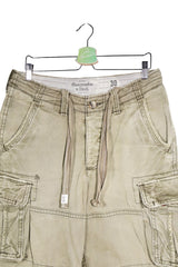 Pantaloni scurți - Abercrombie&Fitch kaki din bumbac cu buzunare cargo – S – Bărbați - detaliu