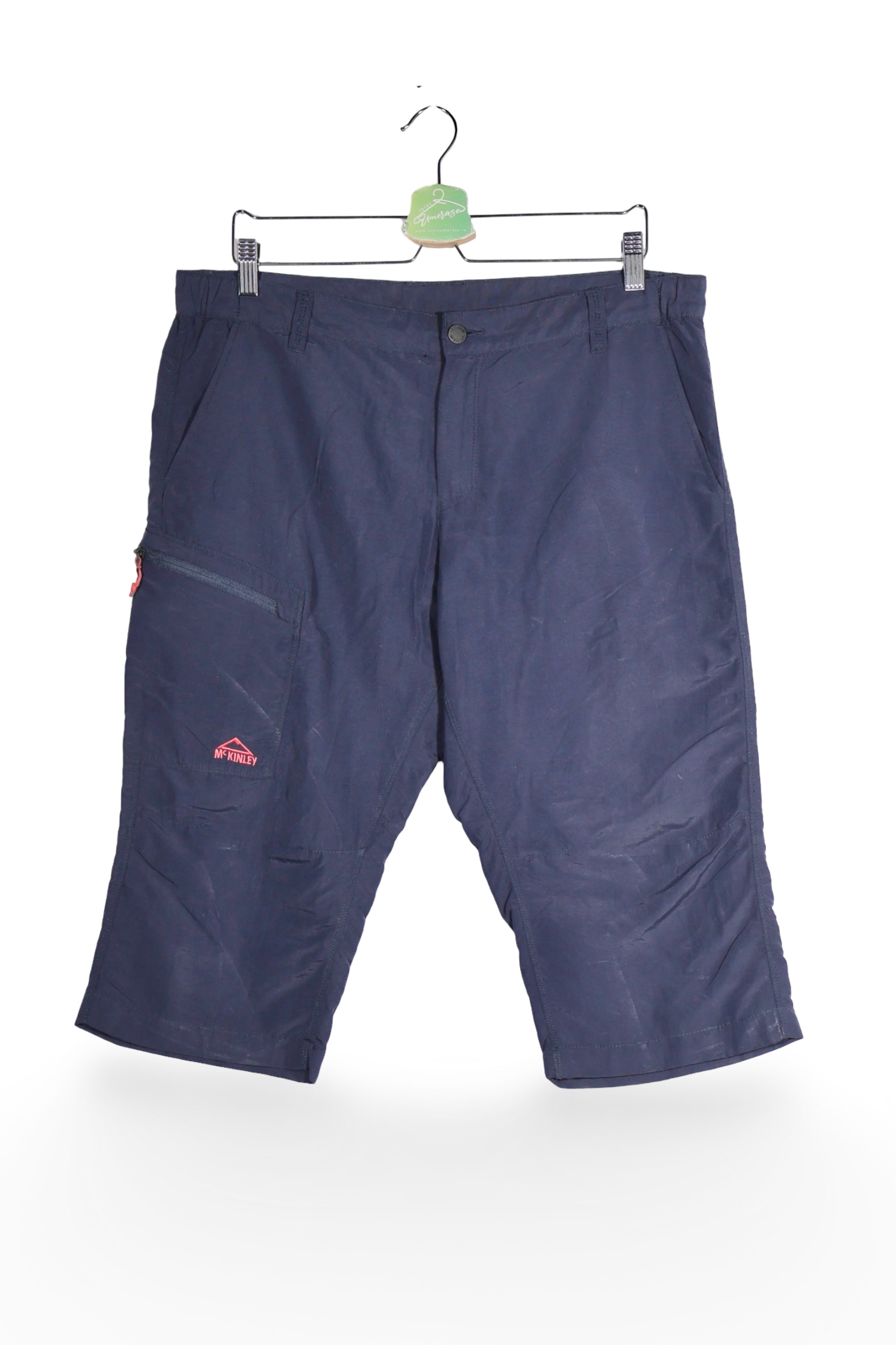 Pantaloni 2/3 - McKINLEY bleumarin din nylon cu buzunar lateral cu fermoar – XL – Femei - fata