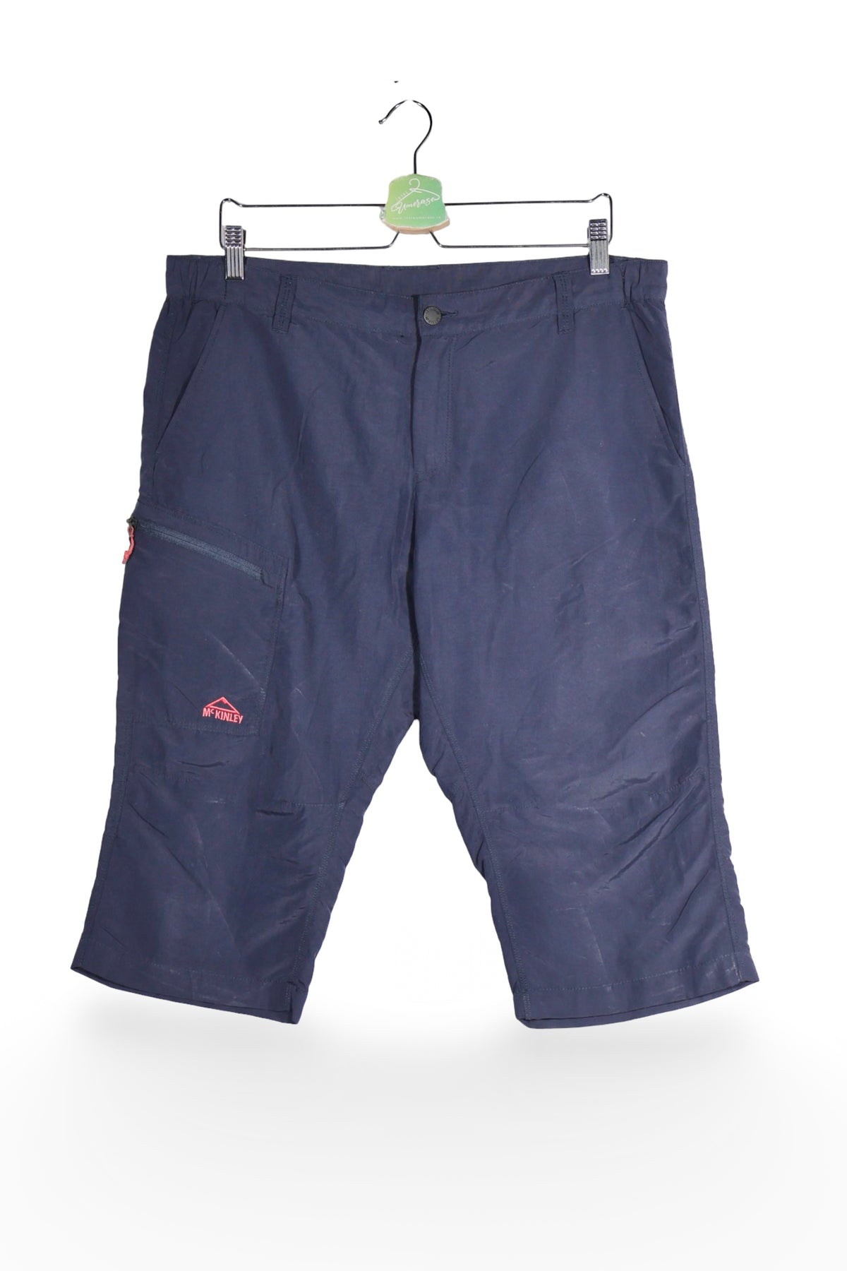 Pantaloni 2/3 - McKINLEY bleumarin din nylon cu buzunar lateral cu fermoar – XL – Femei - fata