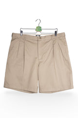 Pantaloni scurți - Lands' End bej din bumbac cu croială plisată – XXL – Bărbați - fata