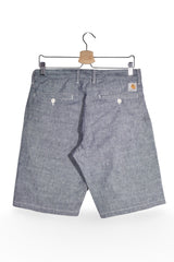 Pantaloni scurți - Carhartt gri-albaștri din bumbac cu croială lejeră – S – Bărbați - detaliu