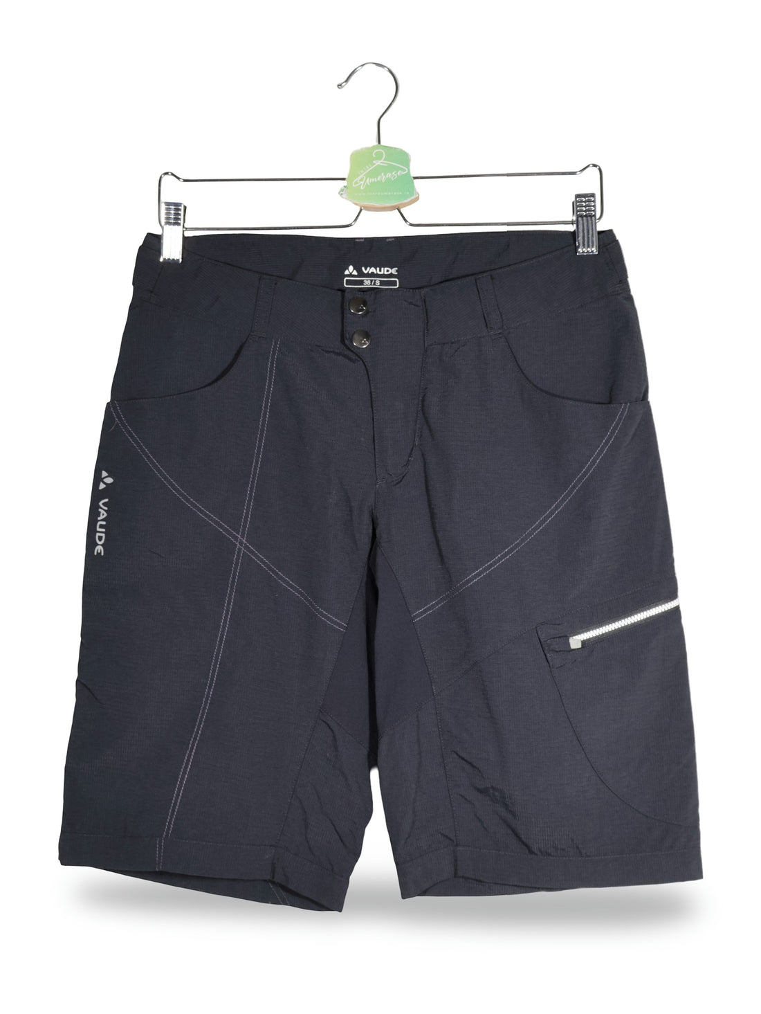 Pantaloni scurti Vaude negru mărime S vedere din față second-hand premium