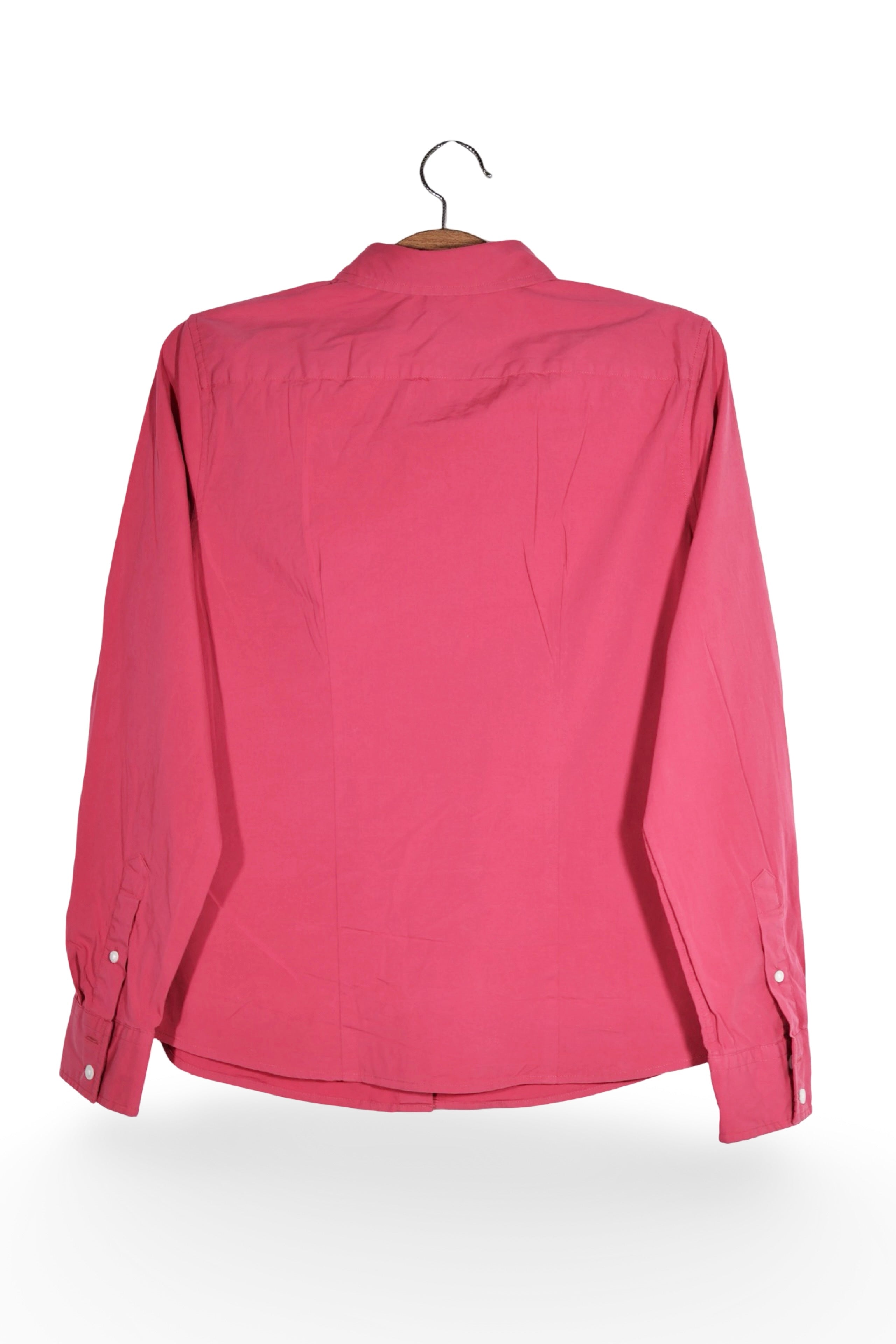 Cămașă - Lands' End roz inchis din bumbac elastic – L – Femei - spate