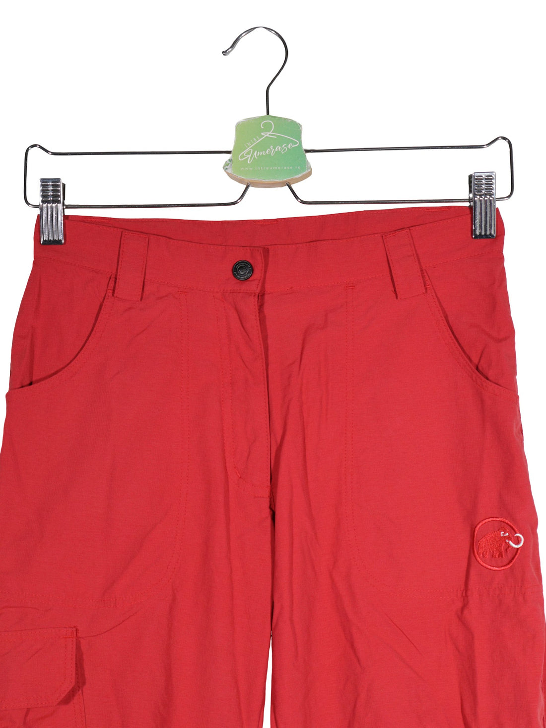 Pantaloni 2/3 Mammut roșu mărime XS detaliu material și croială second-hand premium