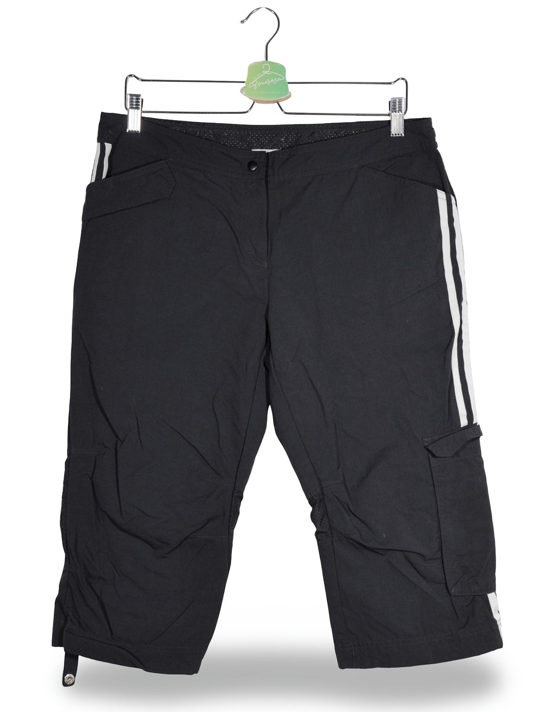 Pantaloni 2/3 adidas negru mărime M vedere din față second-hand premium