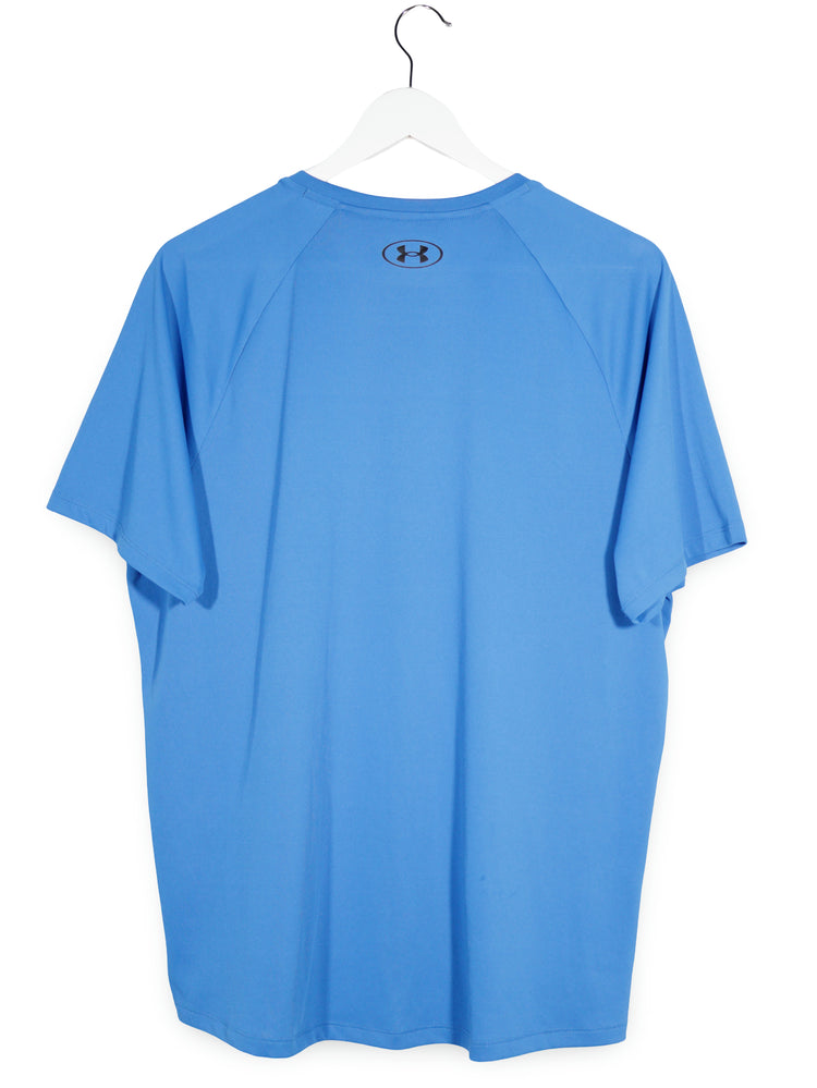 Tricou Under Armour albastru mărime L vedere din spate second-hand premium