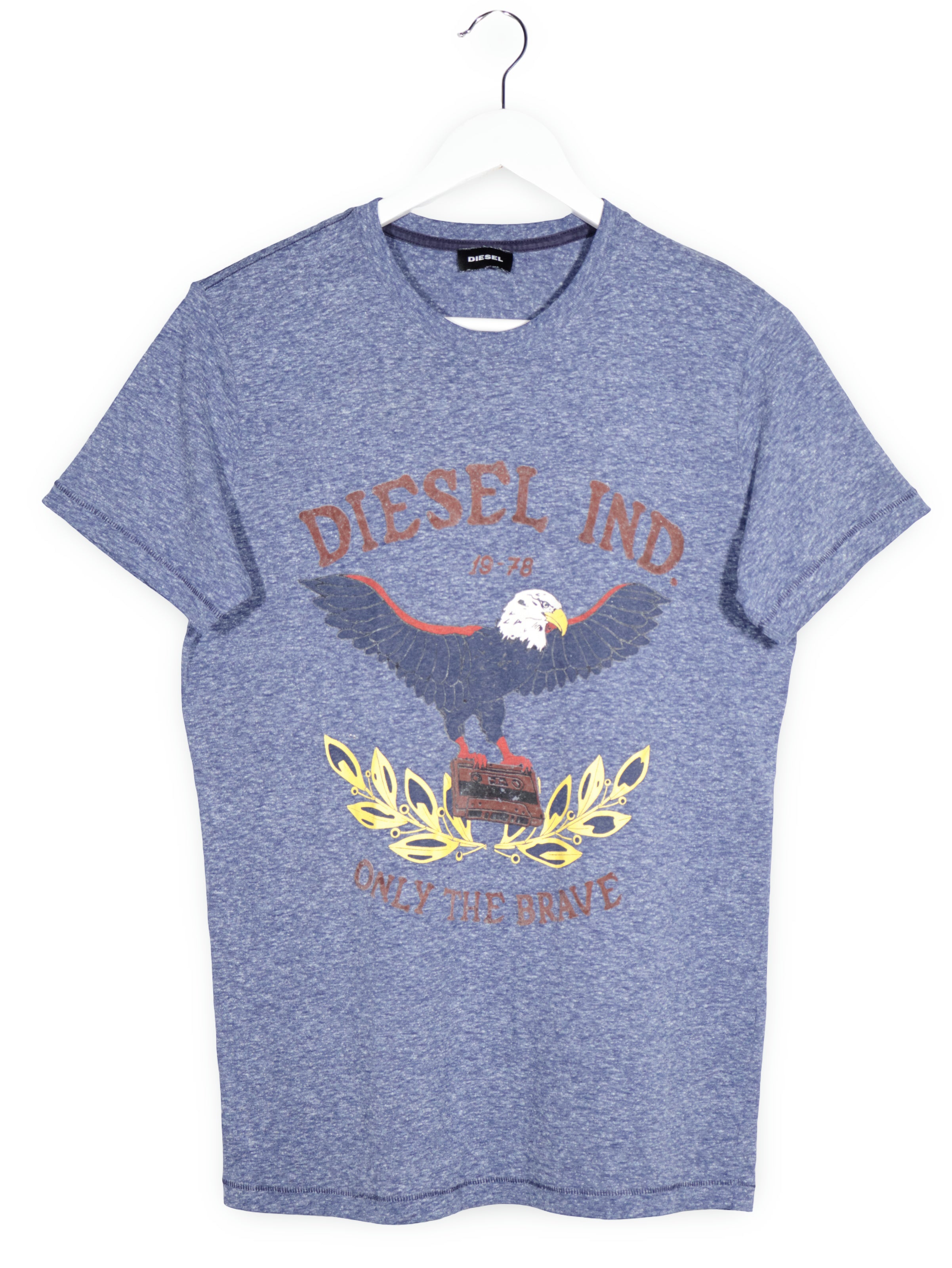 Tricou Diesel albastru melanj mărime XS vedere din față second-hand premium