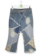 Blugi scurti Jet-7 albastru denim mărime W30 vedere din față second-hand premium