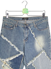Blugi scurti Jet-7 albastru denim mărime W30 detaliu material și croială second-hand premium