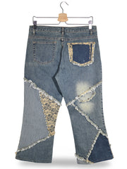 Blugi scurti Jet-7 albastru denim mărime W30 vedere din spate second-hand premium