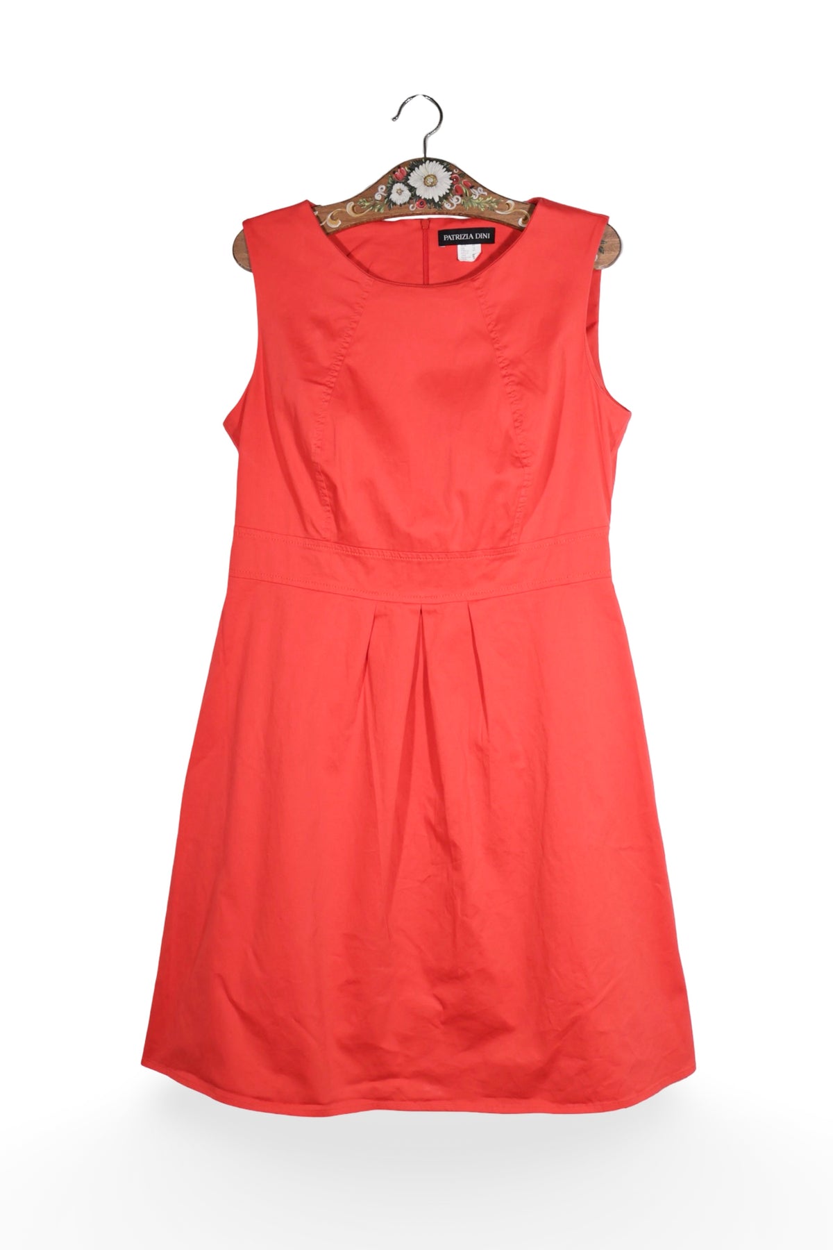 Rochie - Premium corai din bumbac cu pliseu – L – Femei - fata
