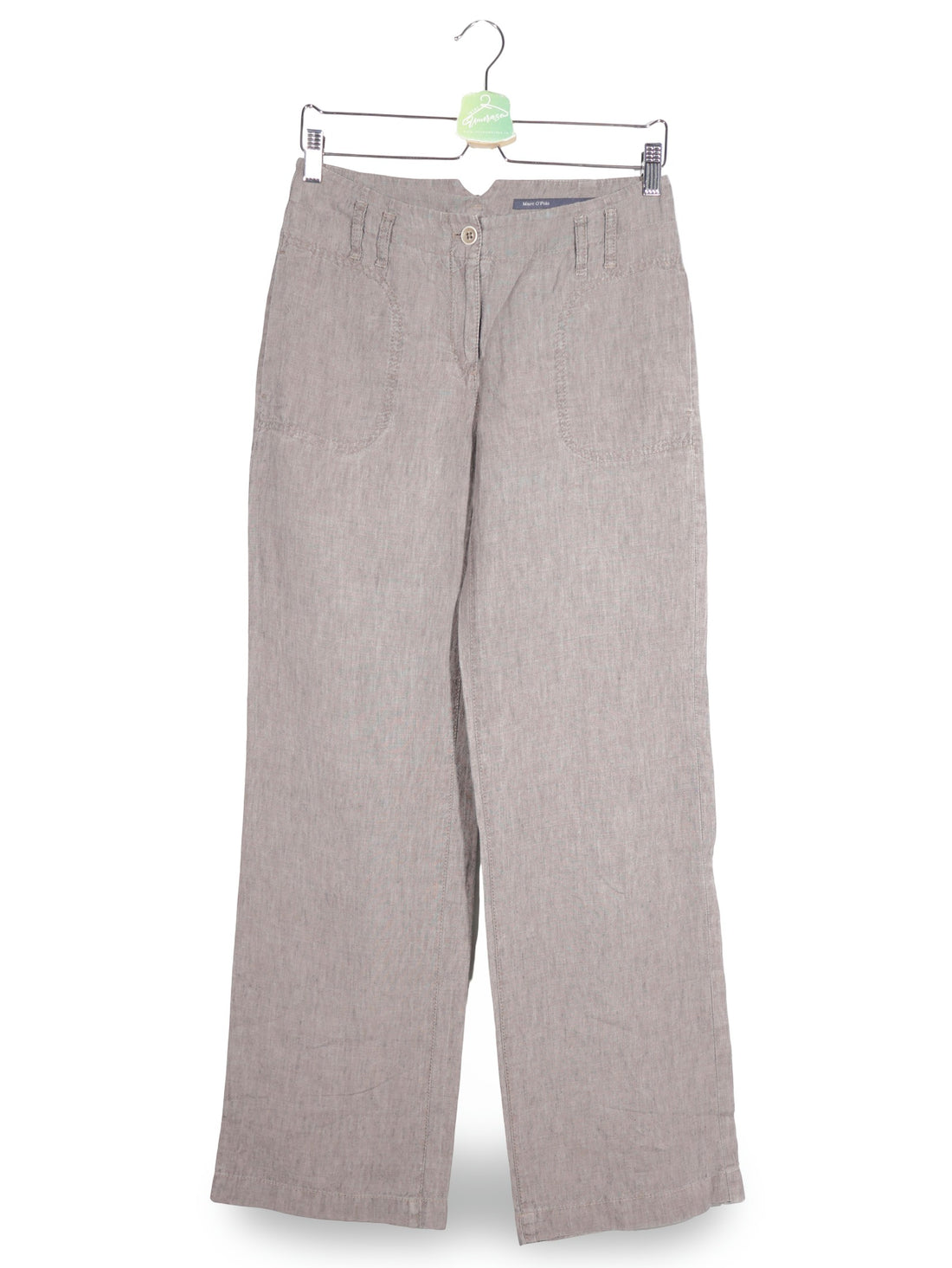 Pantaloni Marc O'Polo bej-gri mărime M vedere din față second-hand premium
