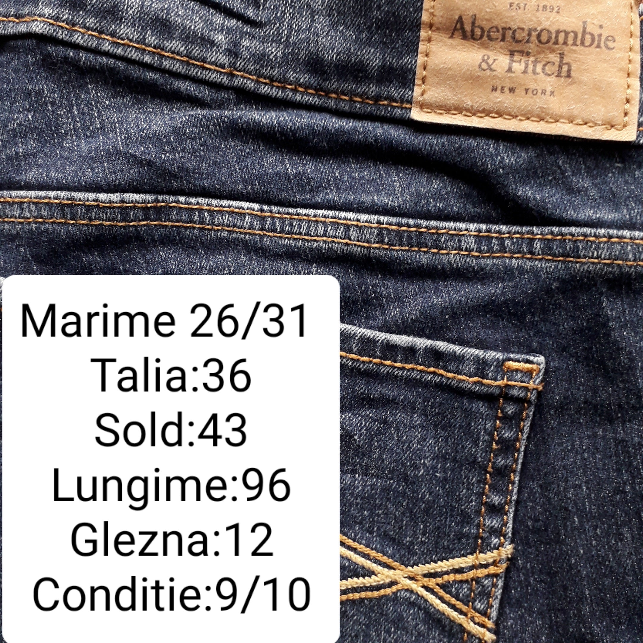 Blugi Abercrombie&Fitch - marimea S W26/L31 - Femei