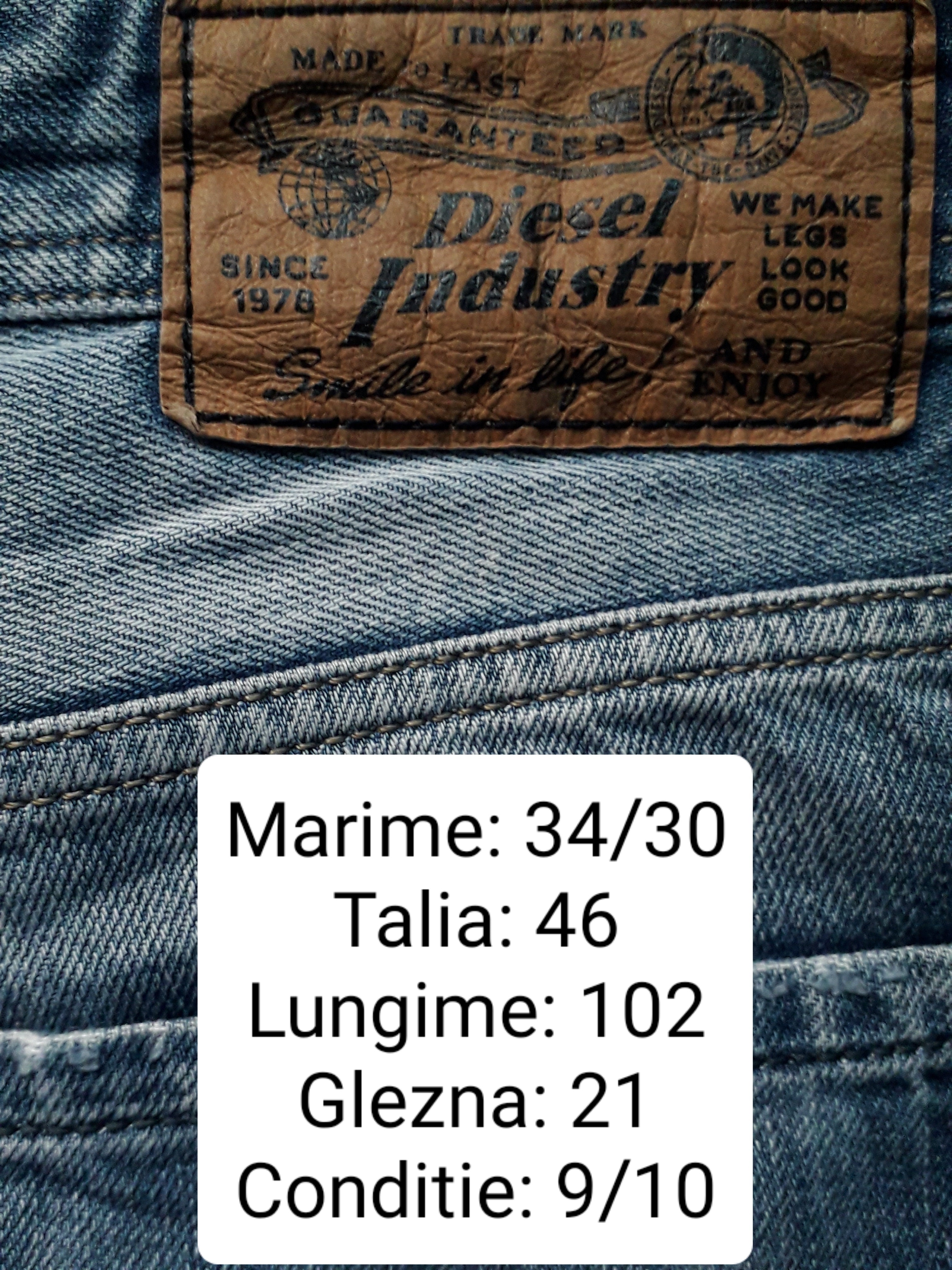 Blugi Diesel - marimea M/L W34/L30 - Barbati