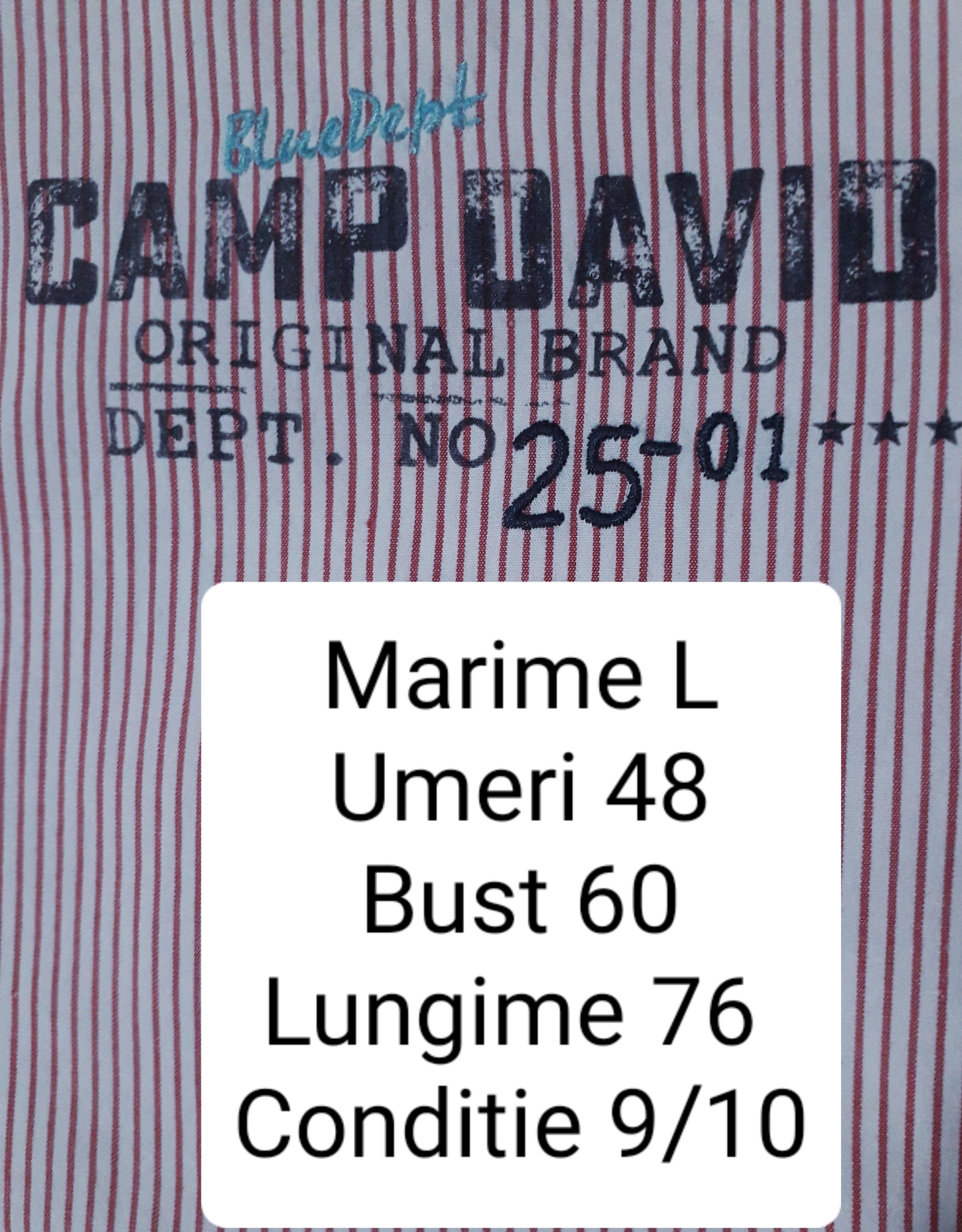 Camasa Camp David - marimea L - Barbati