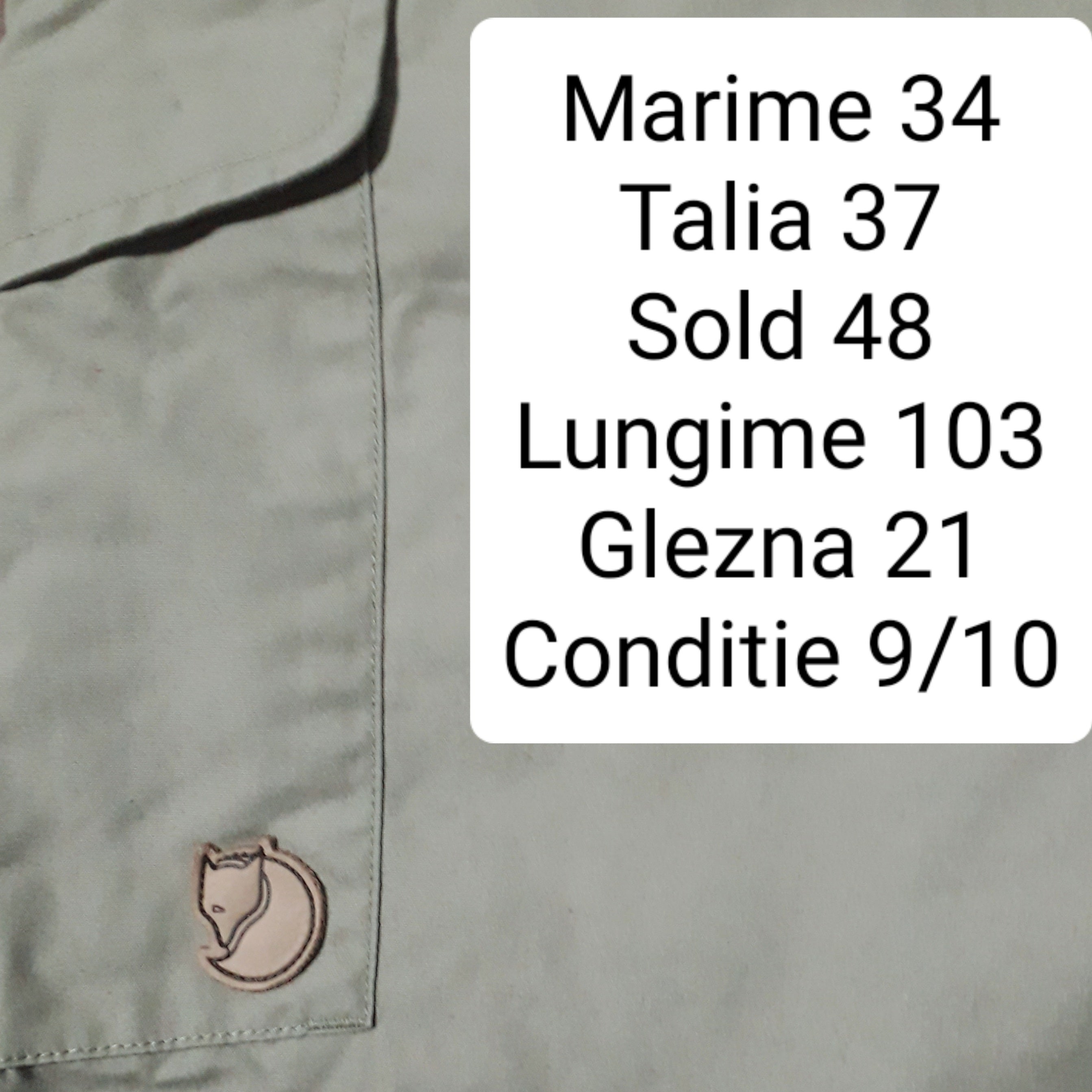 Pantaloni Fjall Raven - marimea XS - Femei
