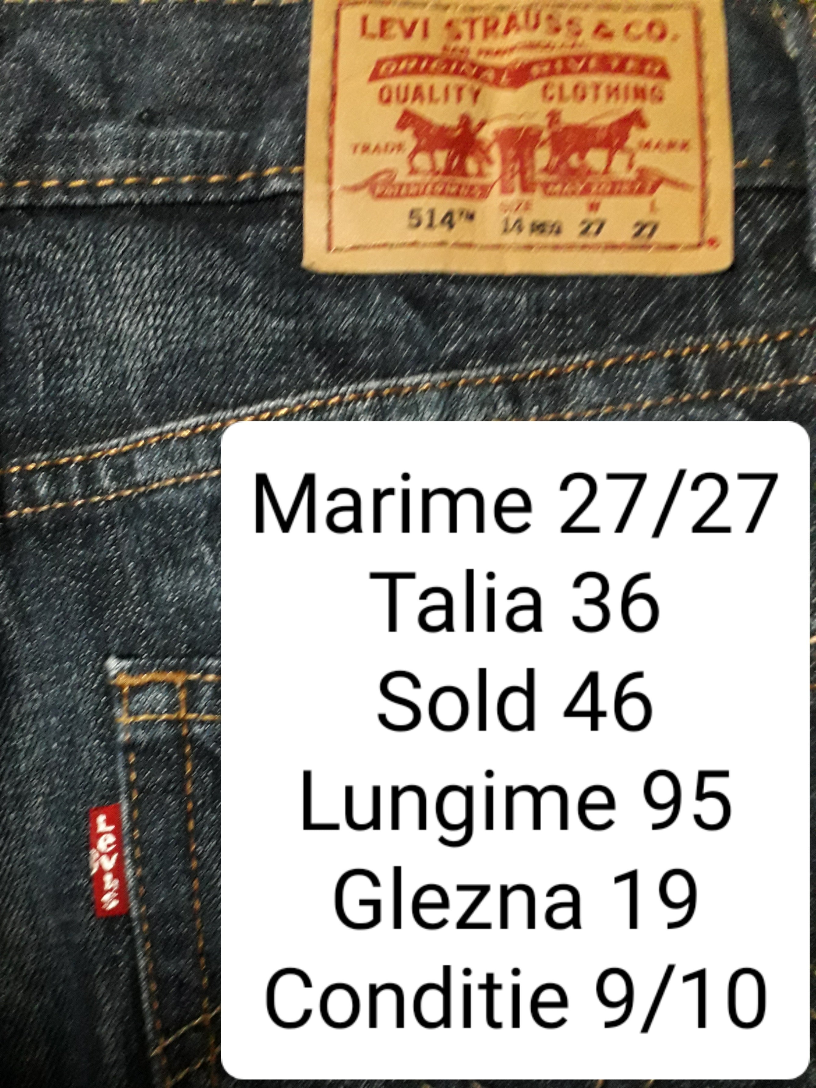 Blugi Levi's 514 - marimea S W27/L27 - Femei