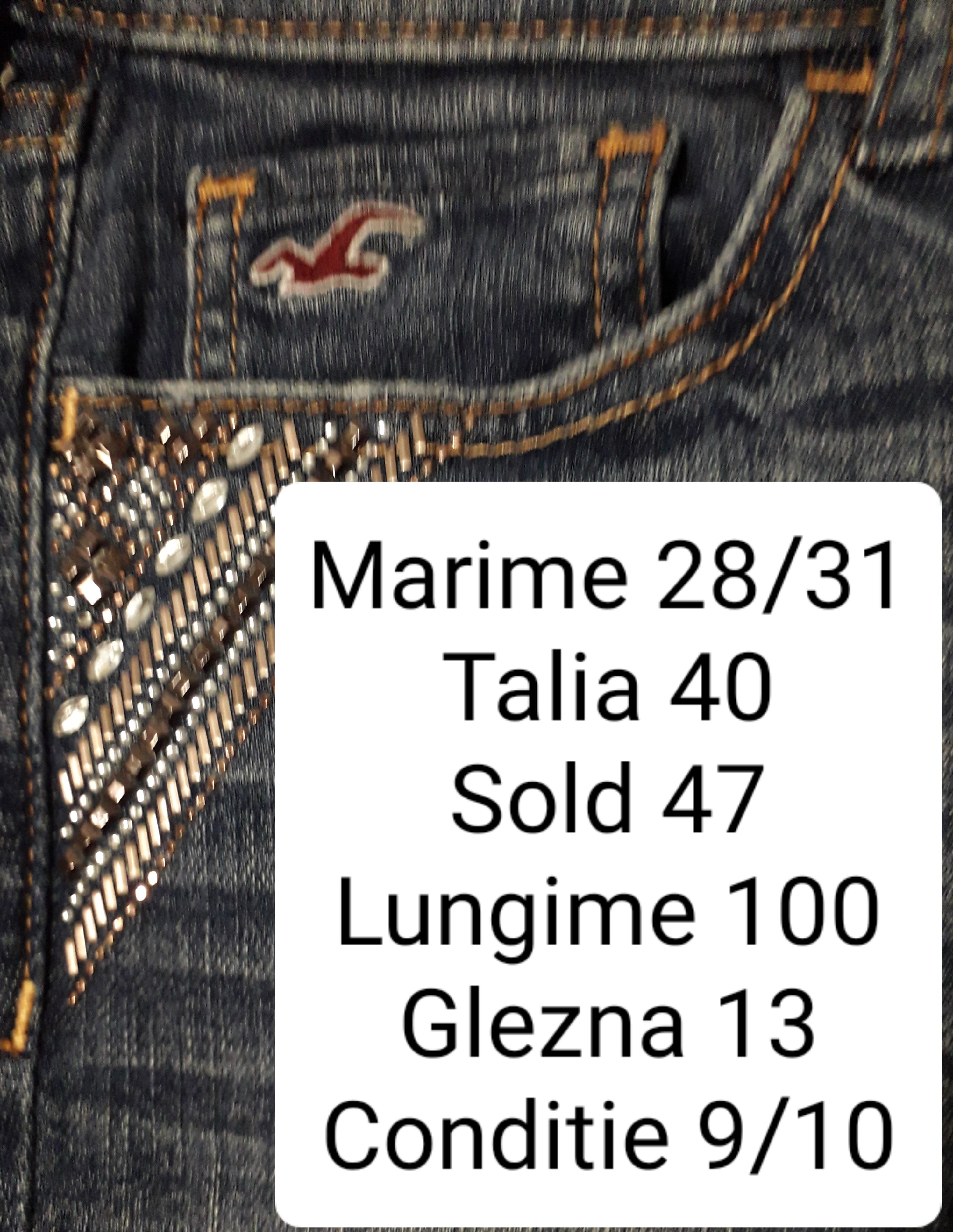 Blugi Hollister - marimea M W28/L31 - Femei