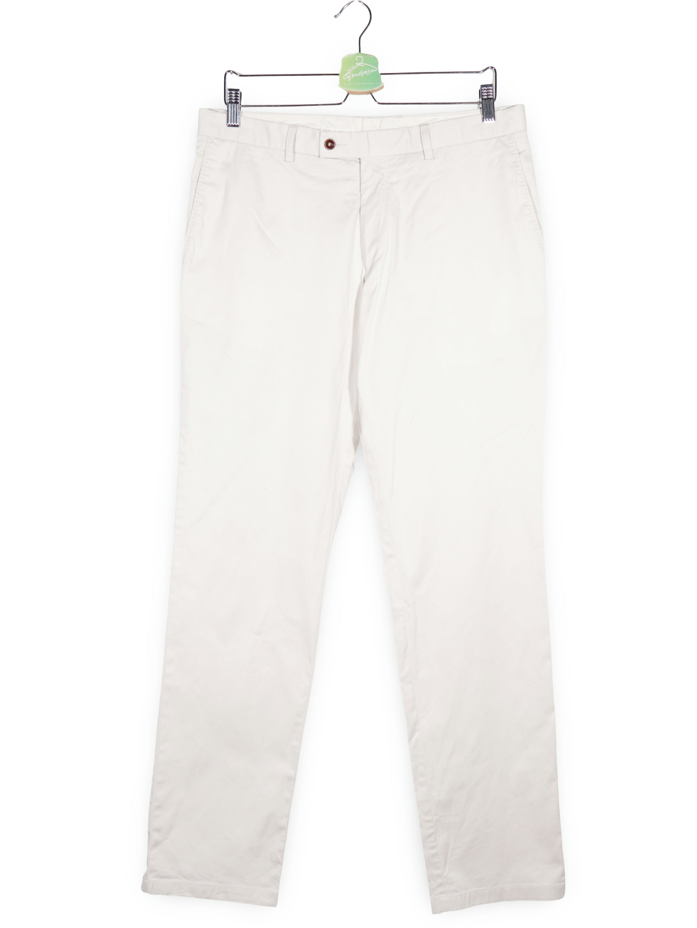 Pantaloni Oscar Jacobson crem mărime L vedere din față second-hand premium