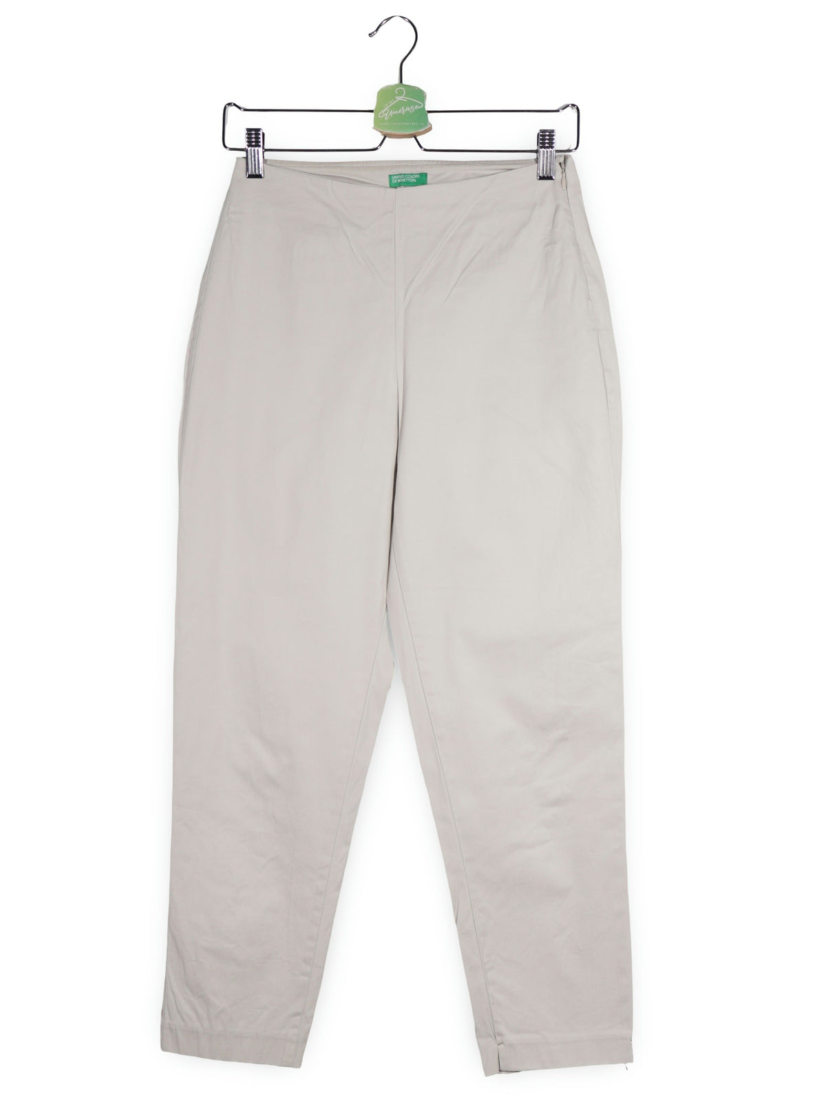 Pantaloni United Colors of Benetton bej deschis mărime M vedere din față second-hand premium