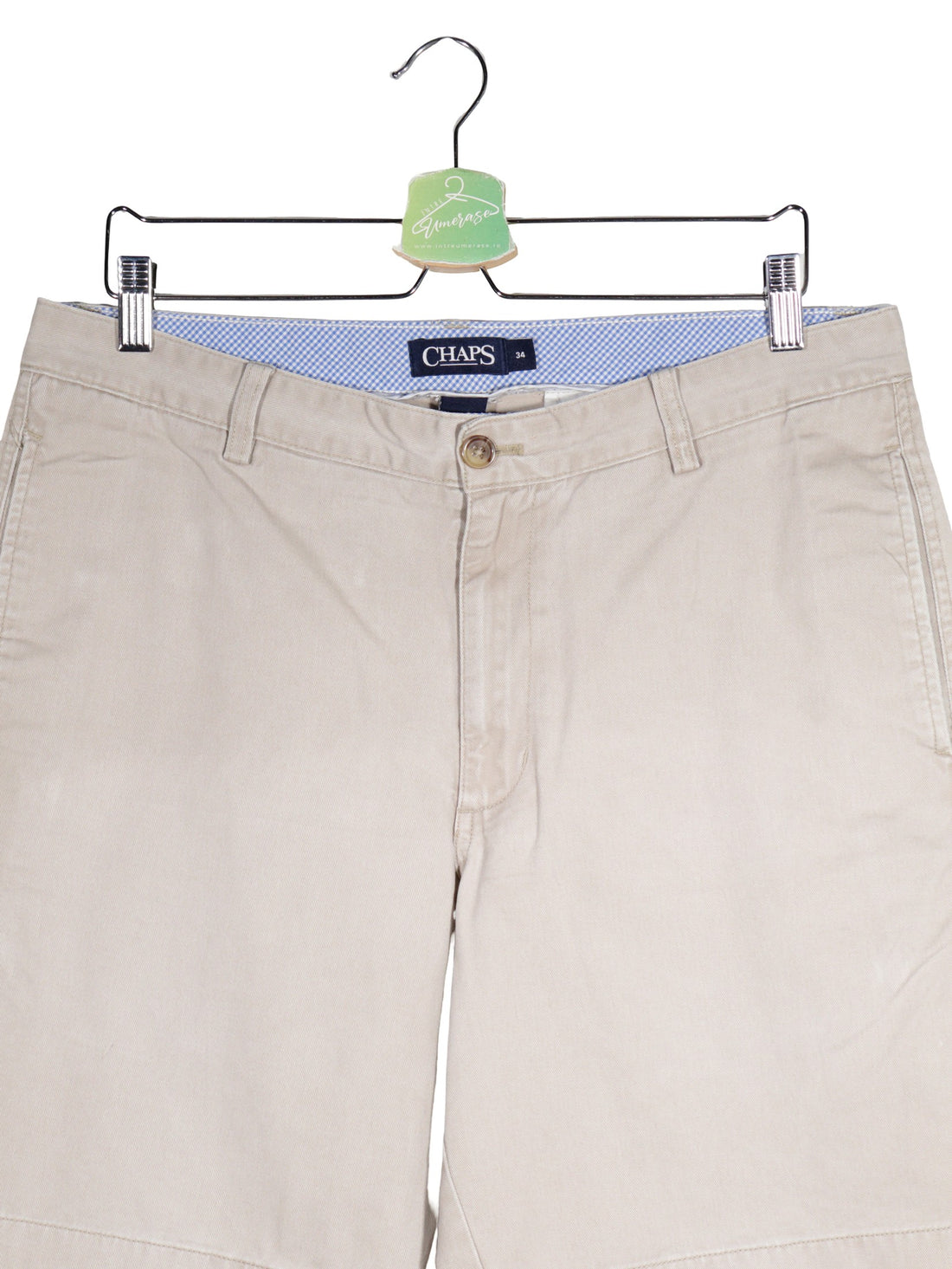 Pantaloni scurti CHAPS bej mărime M detaliu material și croială second-hand premium