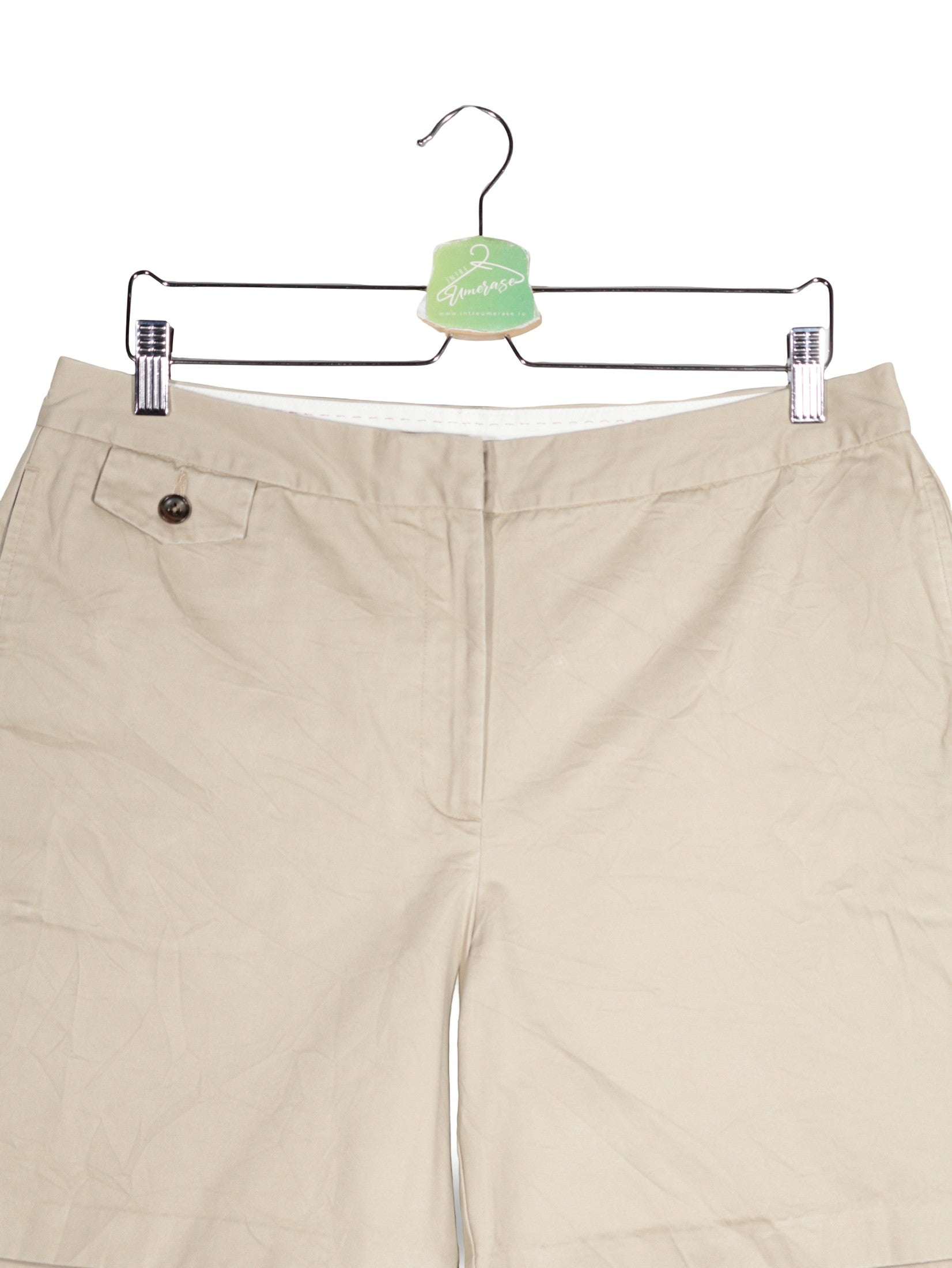 Pantaloni scurti Lands' End bej mărime XL detaliu material și croială second-hand premium