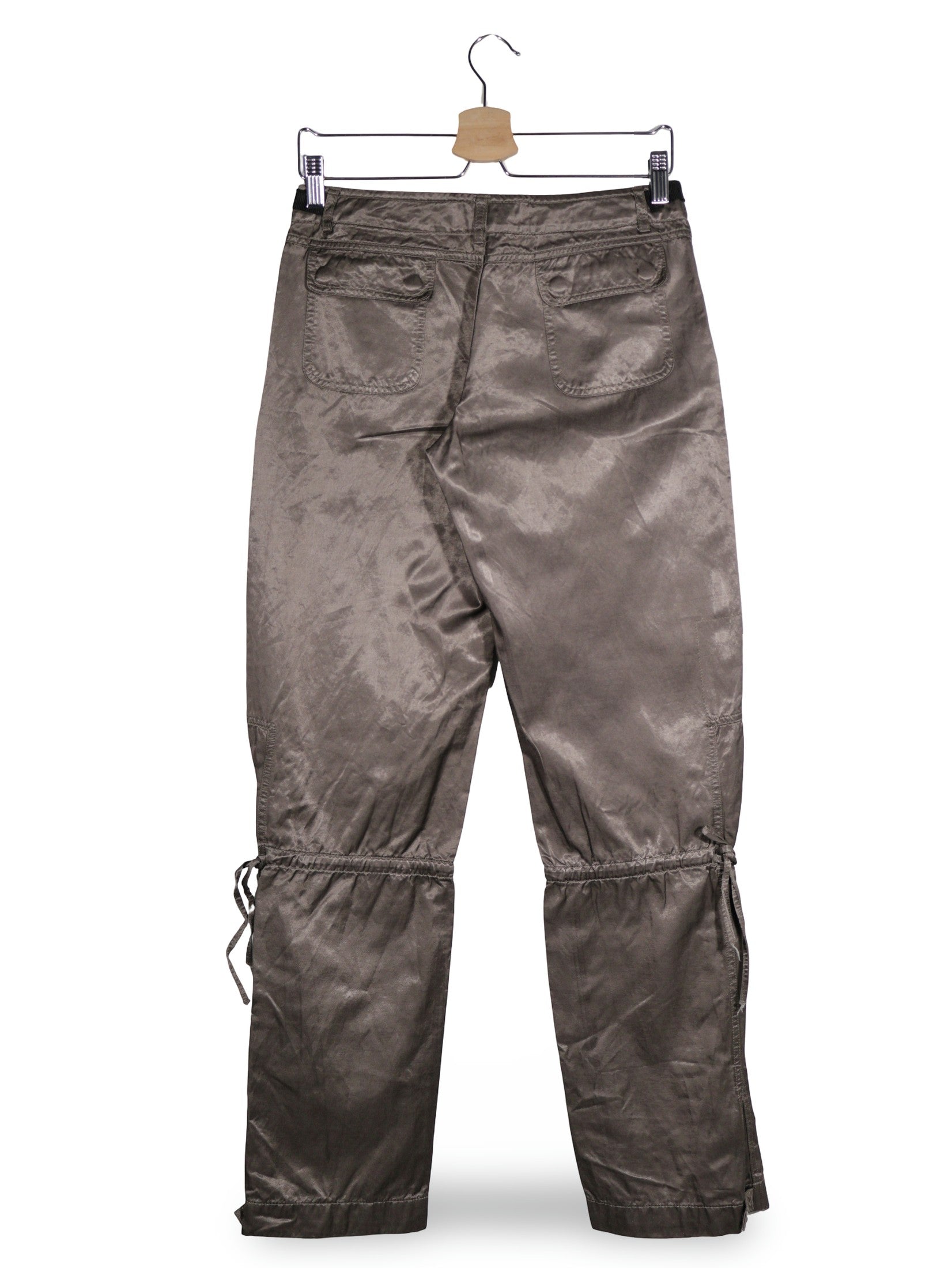 Pantaloni Bogner Jeans gri-olive metalizat mărime M vedere din spate second-hand premium