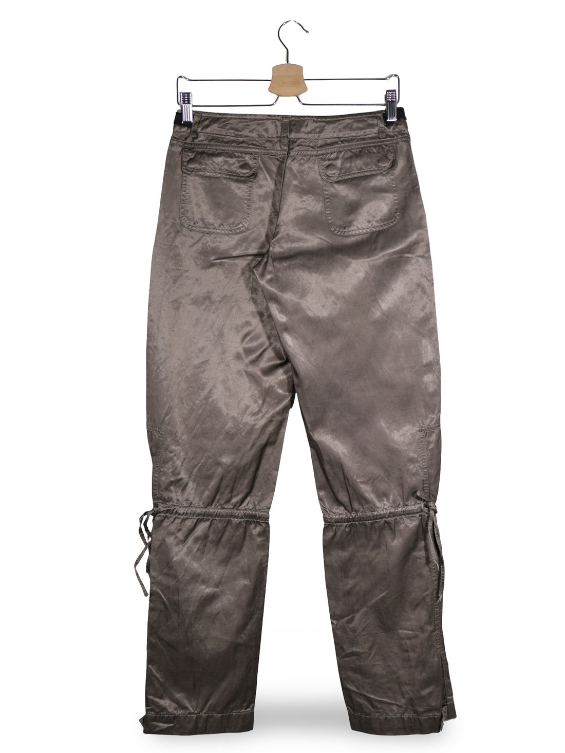 Pantaloni Bogner Jeans gri-olive metalizat mărime M vedere din spate second-hand premium