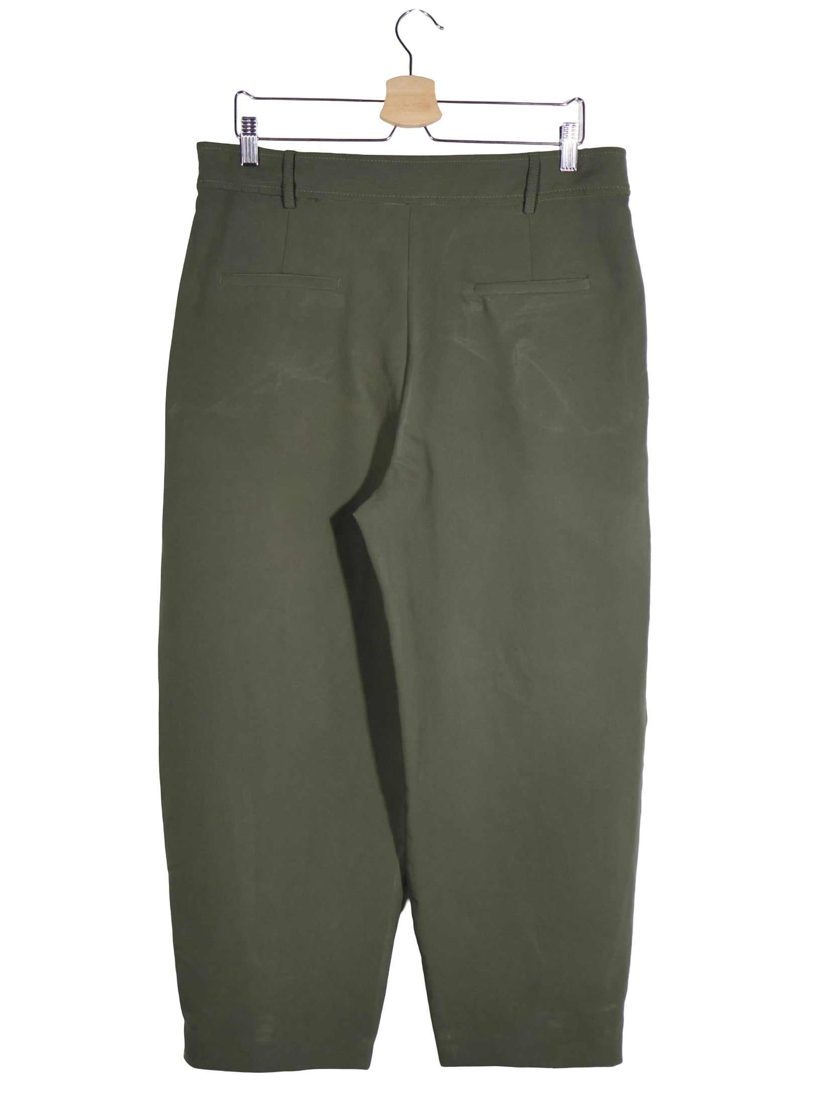 Pantaloni ZARA verde închis mărime XL vedere din spate second-hand premium