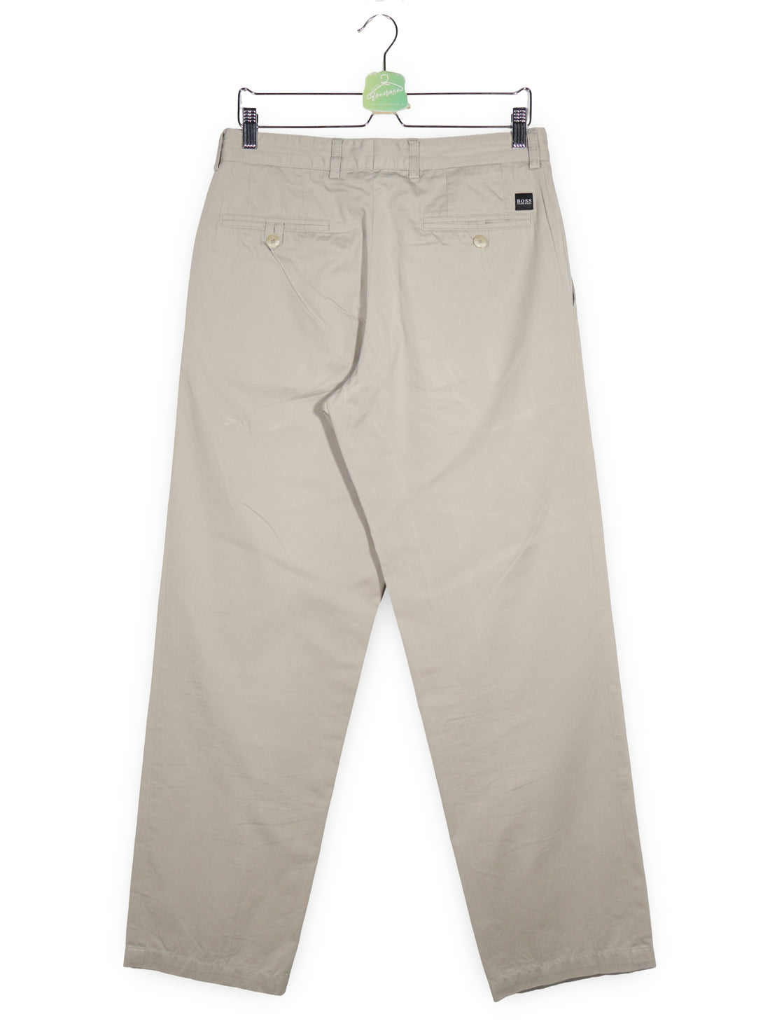 Pantaloni BOSS Hugo Boss bej deschis mărime S vedere din spate second-hand premium