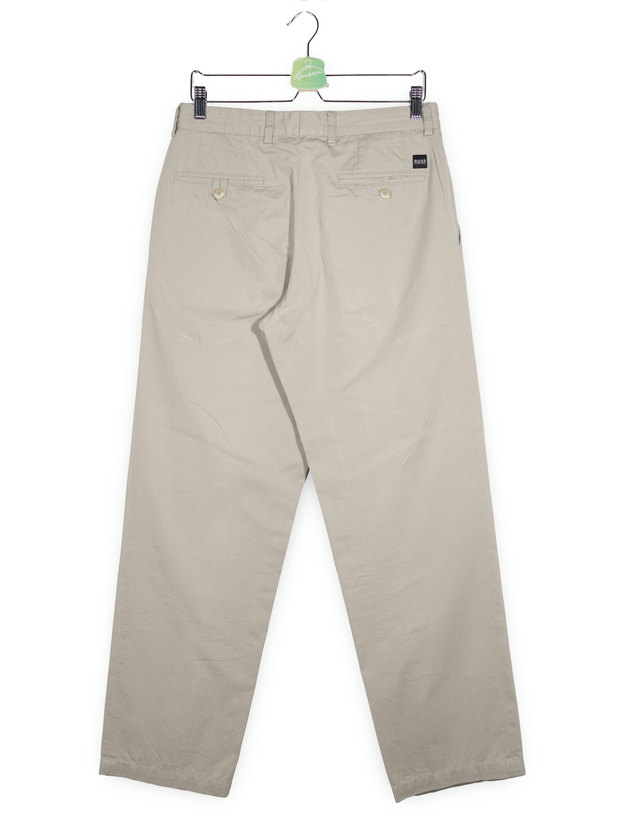 Pantaloni BOSS Hugo Boss bej deschis mărime S vedere din spate second-hand premium
