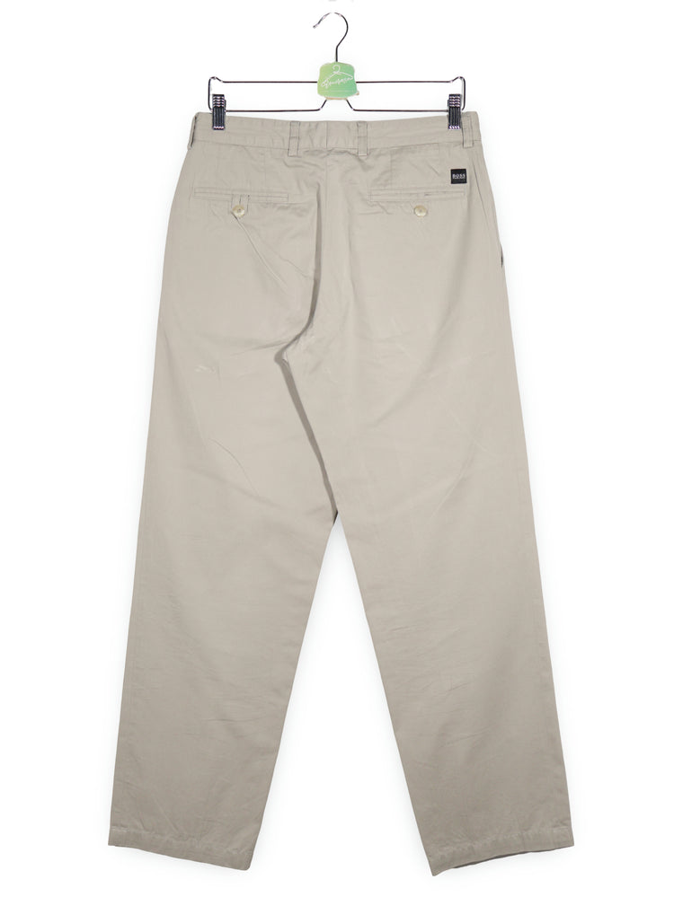 Pantaloni BOSS Hugo Boss bej deschis mărime S vedere din spate second-hand premium