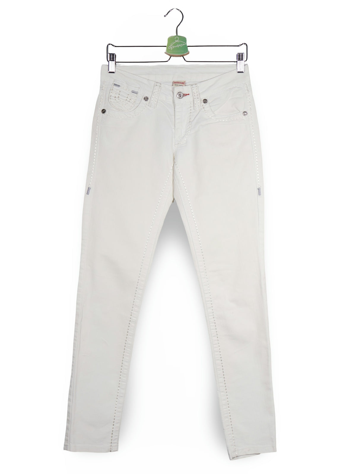 Blugi True Religion alb mărime W28 vedere din față second-hand premium