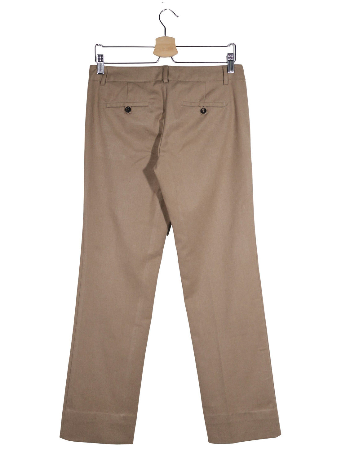 Pantaloni Benetton maro taupe mărime L vedere din spate second-hand premium
