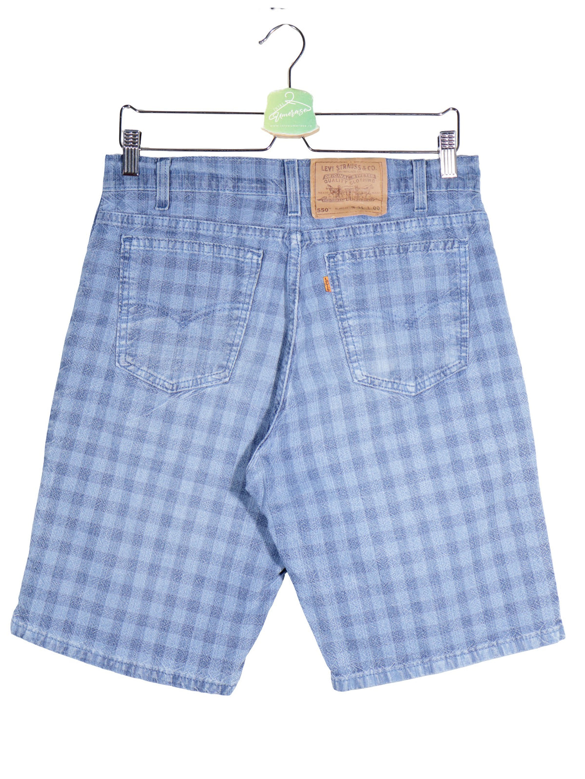 Blugi scurti Levi's albastru mărime S vedere din spate second-hand premium