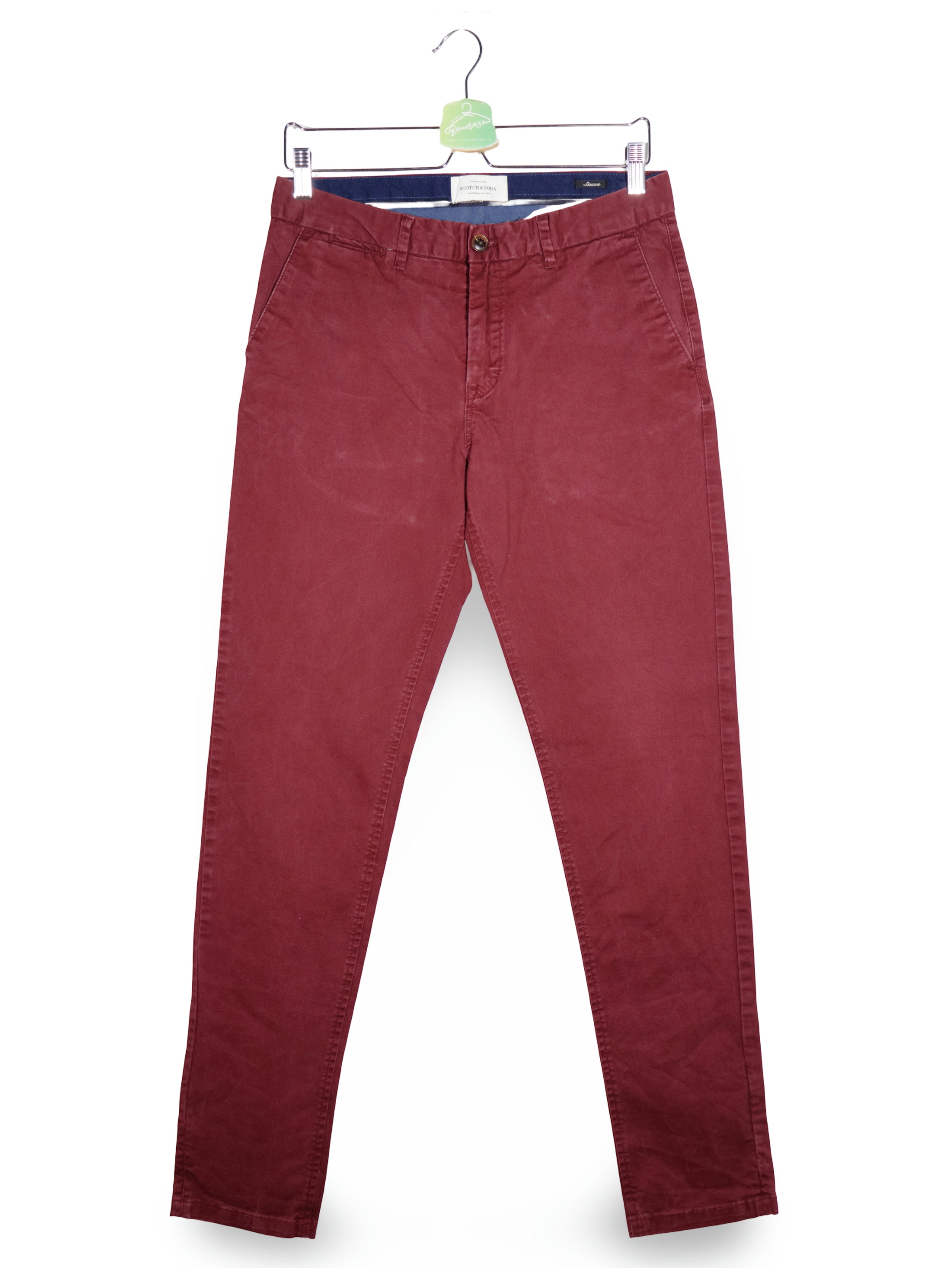 Pantaloni Scotch & Soda bordo mărime XS vedere din față second-hand premium