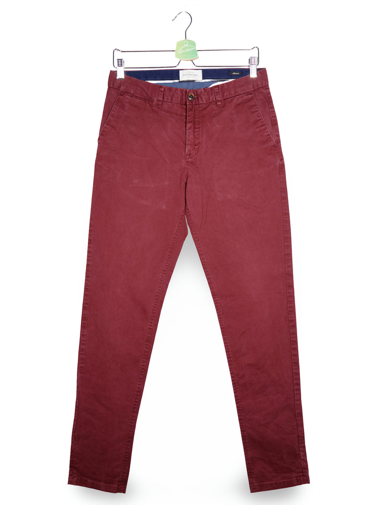 Pantaloni Scotch & Soda bordo mărime XS vedere din față second-hand premium