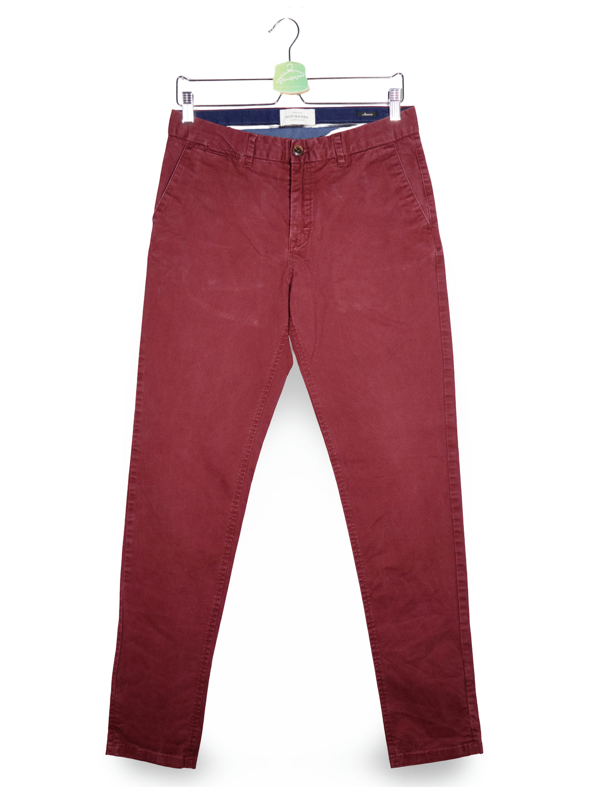 Pantaloni Scotch & Soda bordo mărime XS vedere din față second-hand premium