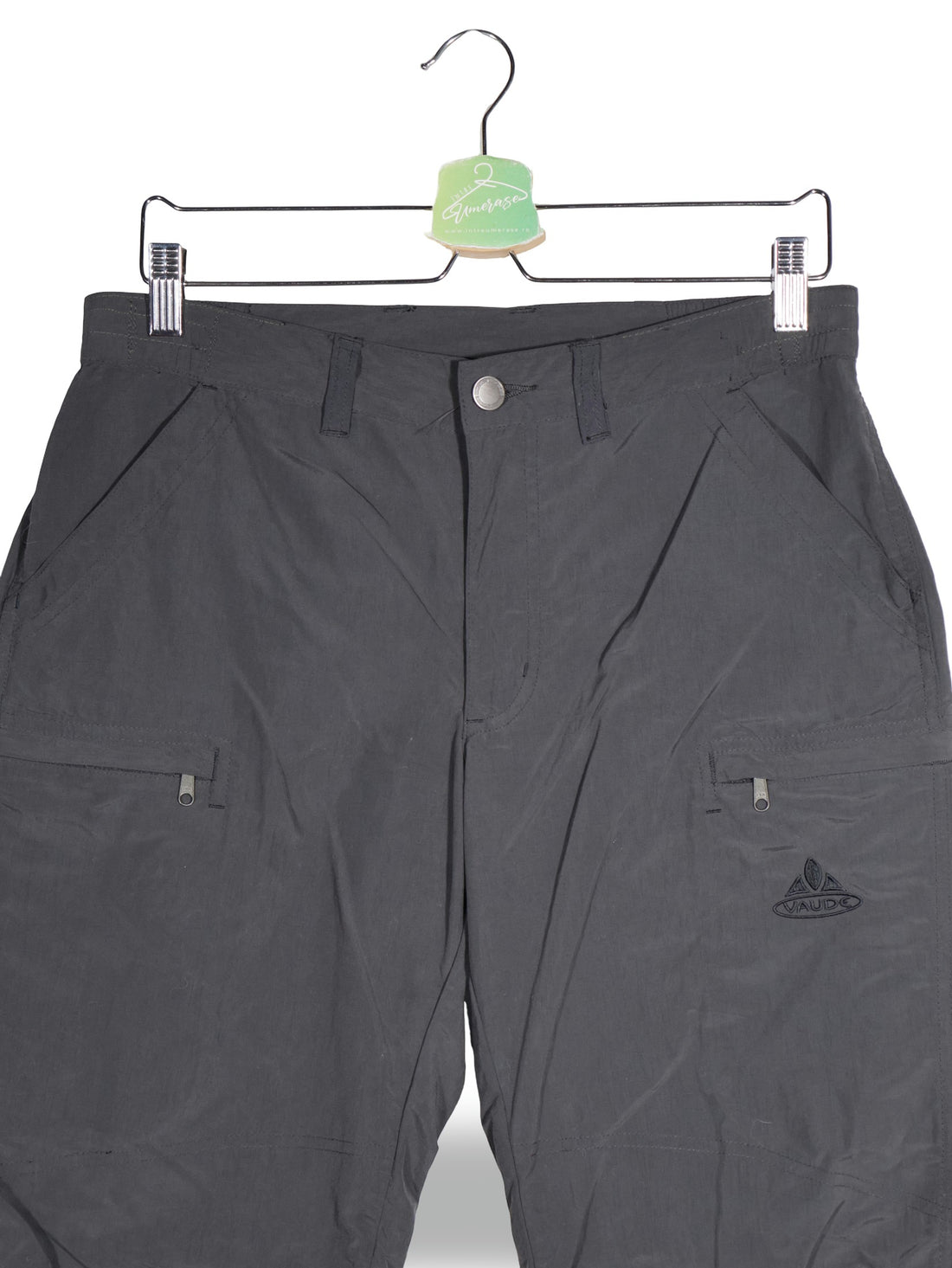 Pantaloni 2/3 Vaude gri inchis mărime XS detaliu material și croială second-hand premium