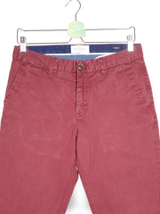 Pantaloni Scotch & Soda bordo mărime XS detaliu material și croială second-hand premium