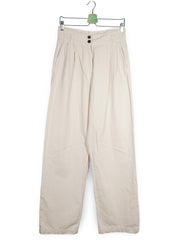 Pantaloni PULL&BEAR bej deschis mărime M vedere din față second-hand premium